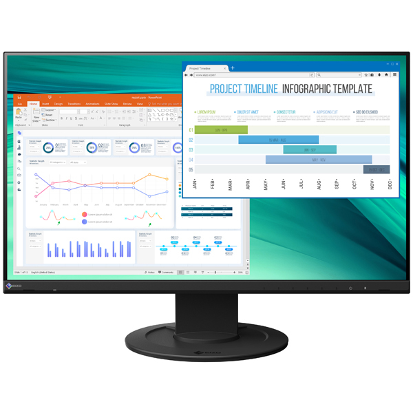 EIZO 液晶ディスプレイ 23.8型/1920×1080/DVI、HDMI、DisplayPort/ブラック/スピーカー：あり EV2460-BK