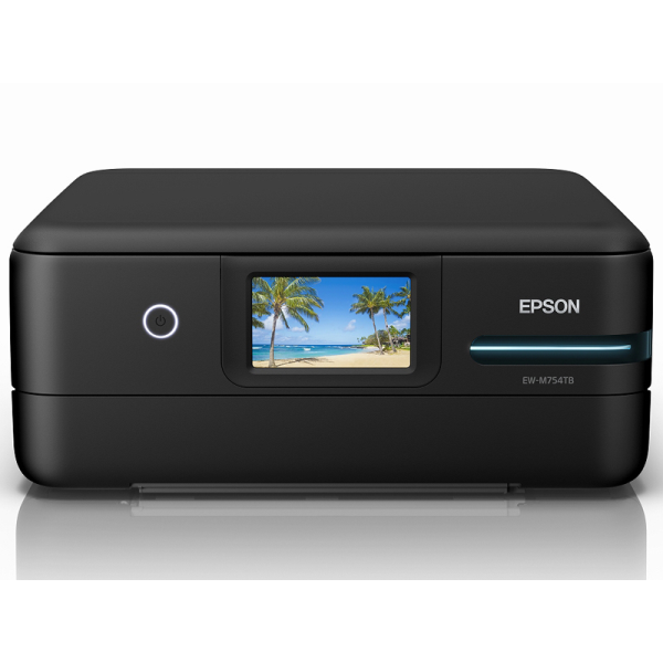 EPSON A4カラーインクジェット複合機/エコタンク搭載モデル/5色/Wi-Fi/4.3型ワイドタッチパネル/ブラック EW-M754TB