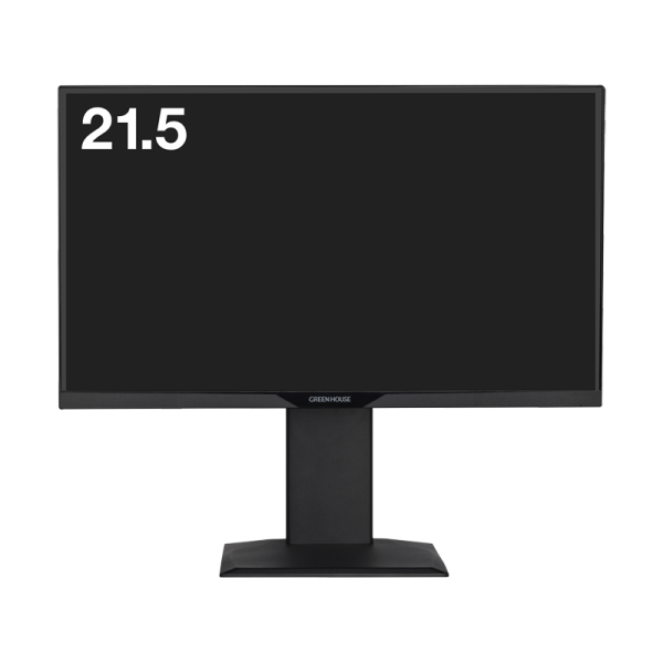 グリーンハウス 21.5型ワイド液晶ディスプレイ/1920×1080/HDMI、DP、mini D-Sub15/黒/スピーカー/5年保証 GH-LCW22LH-BK