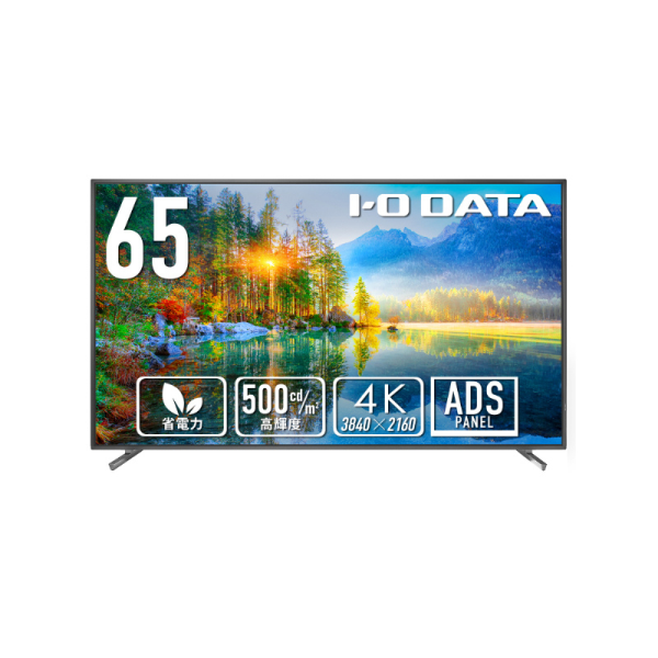 【別途送料有り】 I-O DATA 【法人限定】ワイド液晶ディスプレイ65型/3840×2160/HDMI、D-sub9ピン、StanA/BK/スピーカー18h連続/500cd LCD-U651D