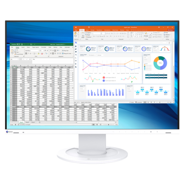EIZO 液晶ディスプレイ 24.1型/1920×1200/DVI、HDMI、D-Sub、DisplayPort/ホワイト/スピーカー：あり EV2410R-WT