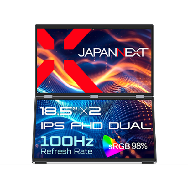 JAPANNEXT モバイルディスプレイ 18.5型/1920×1080/Mini-HDMI×2、USB Type-C×3/シルバー/スピーカー：あり/2年保証 JN-DMD-IPS185F