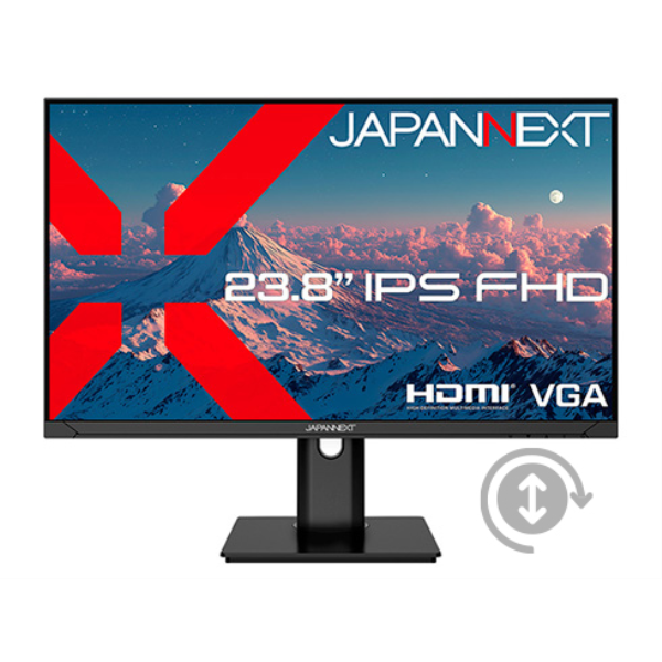 JAPANNEXT 液晶ディスプレイ 23.8型/1920×1080/HDMI×1、VGA×1/ブラック/スピーカー有/2年保証 JN-IPS238F-HSP