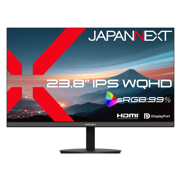 JAPANNEXT 液晶ディスプレイ 23.8型/2560×1440/HDMI×1、DP×1/ブラック/スピーカー有/2年保証 JN-IPS238Q