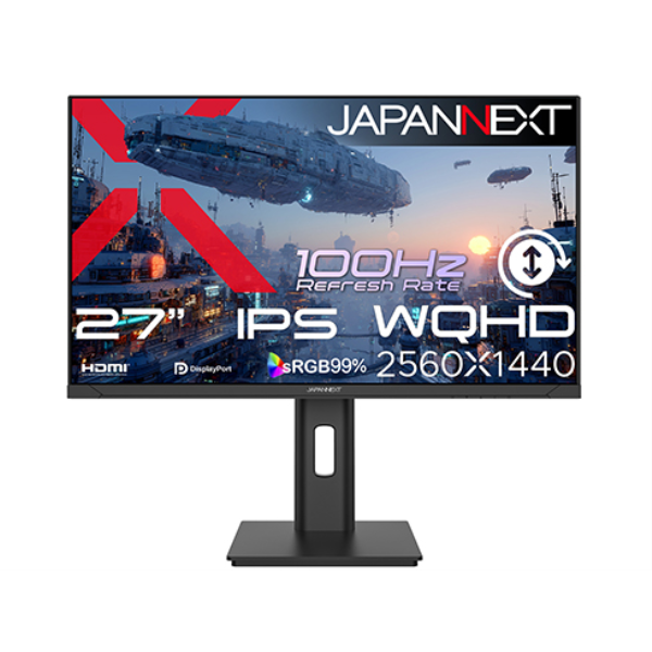 JAPANNEXT 液晶ディスプレイ 27型/2560×1440/HDMI×1、DP×1/ブラック/スピーカー無/2年保証 JN-IPS27Q3-HSP