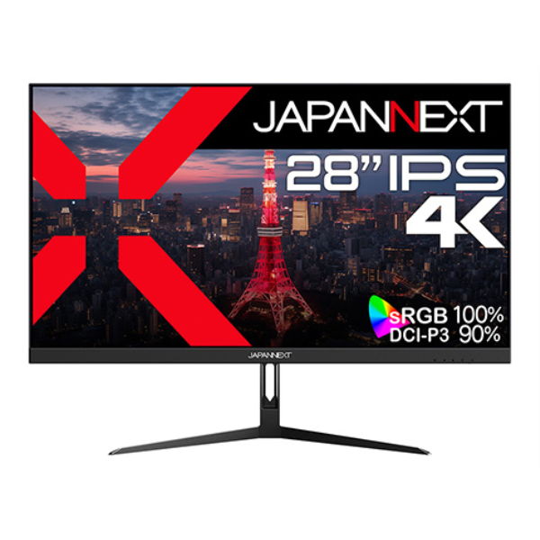 JAPANNEXT 液晶ディスプレイ 28型/3840×2160/DP、HDMI×2/ブラック/スピーカー有/2年保証 JN-IPS28U