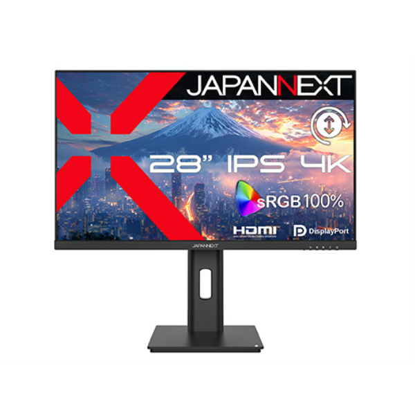 JAPANNEXT 液晶ディスプレイ 28型/3840×2160/HDMI×2、DP×2/ブラック/スピーカー無/2年保証 JN-IPS28U2-HSP
