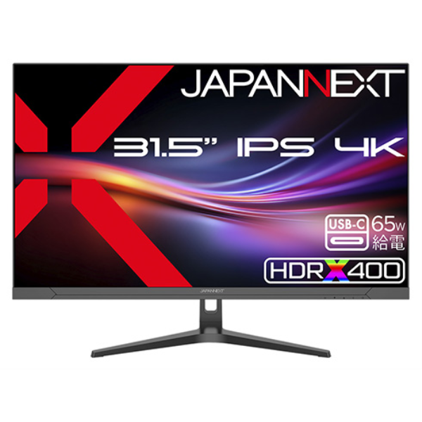 JAPANNEXT 液晶ディスプレイ 31.5型/3840×2160/HDMI×1、DP×1、USB-C×1/ブラック/スピーカー有/2年保証 JN-IPSB315U-C6