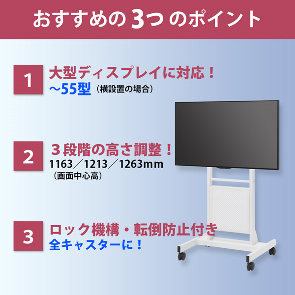 【別途送料有り】 Plus 【法人限定】50型ミーティングディスプレイ スリムスタンドセット MTDS-50-ST: