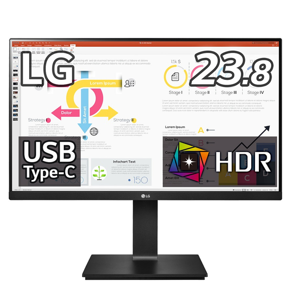 LG Electronics Japan 23.8型 IPS USB Type-C 3辺フレームレスモニター（2560×1440/ノングレア/HDR10/sRGB 99%/PD65W/ディジーチ 24: