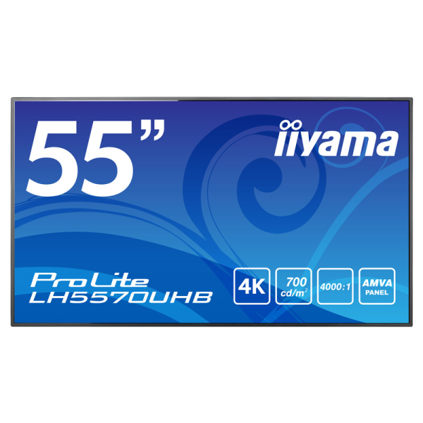 【別途送料有り】 iiyama 【法人限定】サイネージディスプレイ55型/3840×2160/HDMIx2/ブラック/メディアプレイヤー機能/24時間連続 LH5570UHB-B1: