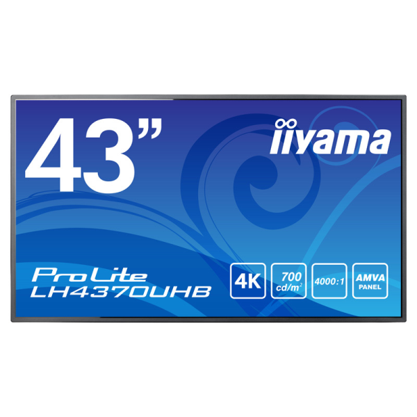 iiyama 【法人限定】サイネージディスプレイ43型/3840×2160/HDMIx2/ブラック/メディアプレイヤー機能/24時間連続 LH4370UHB-B1: