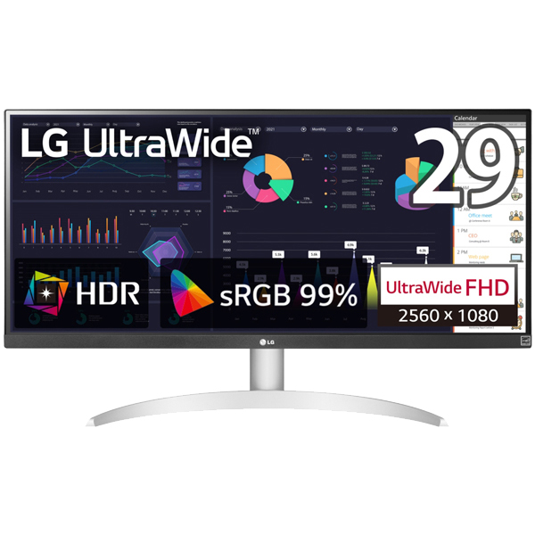 LG Electronics Japan ゲーミング液晶ディスプレイ 29型/2560×1080/HDMI、DisplayPort、USB Type-C/白/スピーカー有 29WQ600-W: