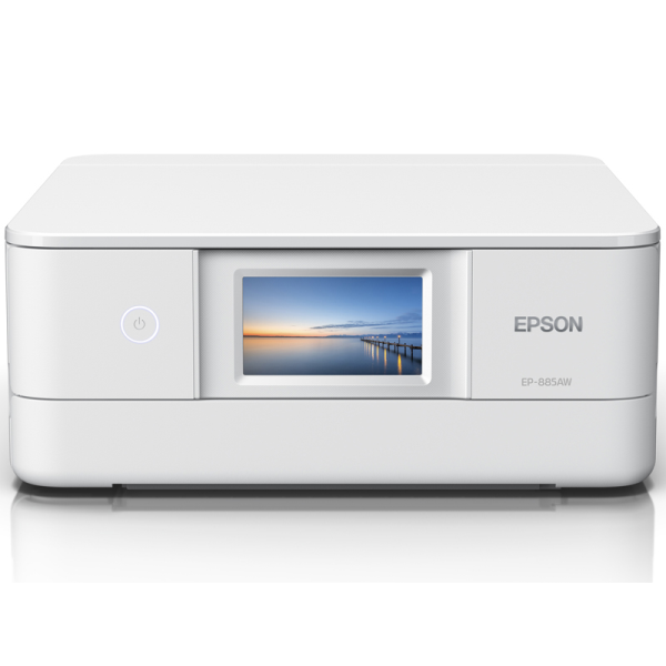 EPSON A4カラーインクジェット複合機/Colorio/6色/無線LAN/Wi-Fi Direct/両面/4.3型ワイドタッチパネル/ホワイト EP-885AW: