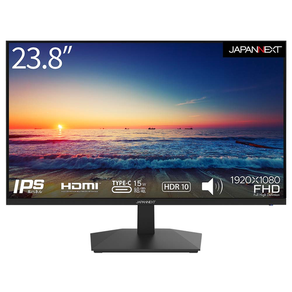 JAPANNEXT 液晶ディスプレイ 23.8型/1920×1080/HDMI×2、USB-C×1/ブラック/スピーカー JN-IPS238FHDR-C: