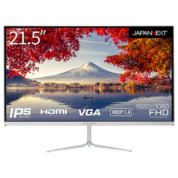 JAPANNEXT 液晶ディスプレイ/21.5型/1920×1080/HDMI×1、VGA×1/シルバー/スピーカー：有 JN-IPS215FHD: