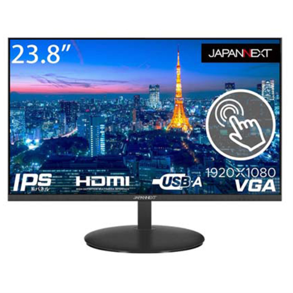 JAPANNEXT タッチパネル液晶ディスプレイ 23.8型/1920×1080/HDMI×1、VGA×1/ブラック/スピーカー JN-IPS238FHD-T: