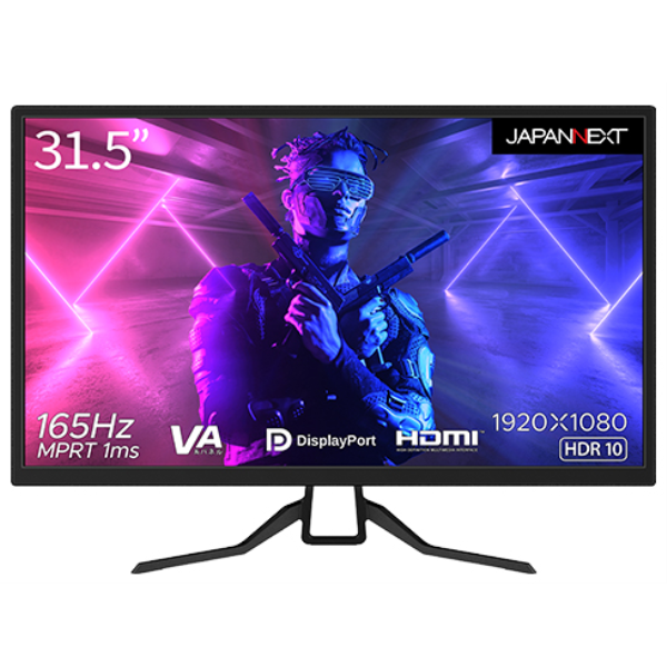 JAPANNEXT ゲーミング液晶ディスプレイ/31.5型/1920×1080/HDMI×2、DP×2/ブラック/スピーカー：無 JN-315MV165FHDR: