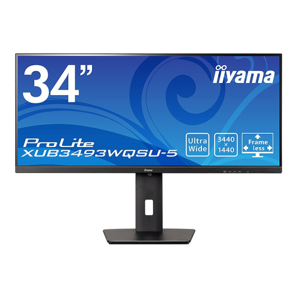 iiyama 液晶ディスプレイ 34型/3440×1440/HDMI、DisplayPort/ブラック/スピーカー：あり/IPS方式/昇降 XUB3493WQSU-B5: