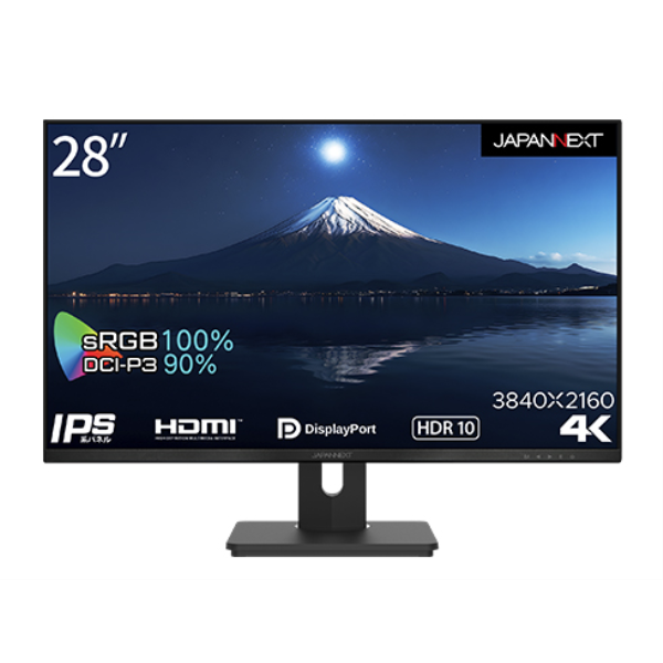 JAPANNEXT 液晶ディスプレイ/28型/3840×2160/HDMI×2、DP×1/ブラック/スピーカー：有 JN-IPS28FLUHDR-HSP: