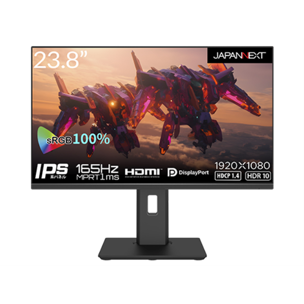 JAPANNEXT 液晶ディスプレイ/23.8型/1920×1080/HDMI×2、DP×2/ブラック/スピーカー：無 JN-238Gi165FHDR-HSP: