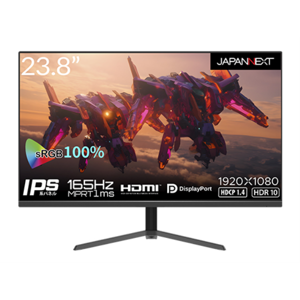 JAPANNEXT 液晶ディスプレイ/23.8型/1920×1080/HDMI×2、DP×2/ブラック/スピーカー：無 JN-238Gi165FHDR: