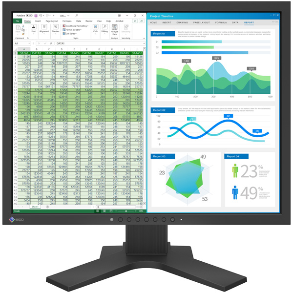 EIZO 液晶ディスプレイ 21.3型/1600×1200/DVI、D-Sub、DisplayPort/BK/スピーカー無 S2134-HBK: