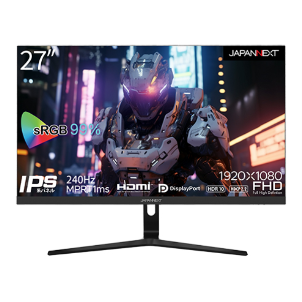 JAPANNEXT ゲーミング液晶ディスプレイ/27型/1920×1080/HDMI×2、DP×1/ブラック/スピーカー有 JN-I27FR240-N: