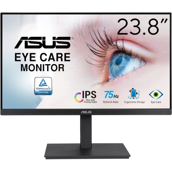 ASUS TeK ワイド液晶ディスプレイ23.8型/1920×1080/DP、HDMI、アナログRGB、USB3.2 Gen1 Type-A/BK/スピーカー VA24EQSBY: