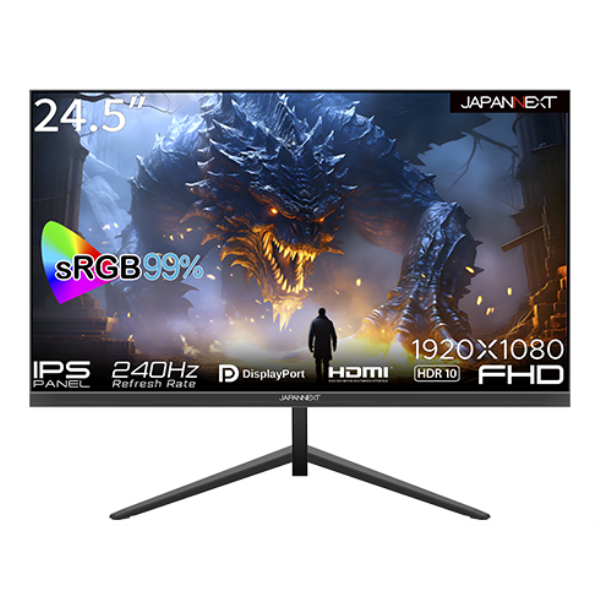 JAPANNEXT ゲーミング液晶ディスプレイ 24.5型/1920×1080/HDMI×2、DP×2/ブラック/スピーカー有 JN-IPS245G240FHDR: