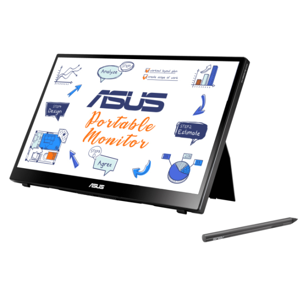 ASUS TeK 液晶ディスプレイ14型/1920×1080/USB Type-C、HDMI/ASUSフリッカーフリー、ブルーライト軽減/マルチタッチ MB14AHD: