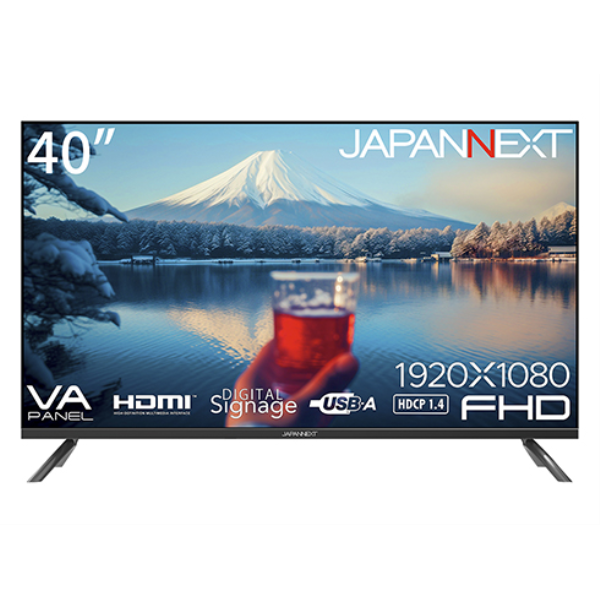 JAPANNEXT 液晶ディスプレイ 40型/1920×1080/HDMI×2、USB×2/ブラック/スピーカー有/1年保証 JN-V40TFHD-U: