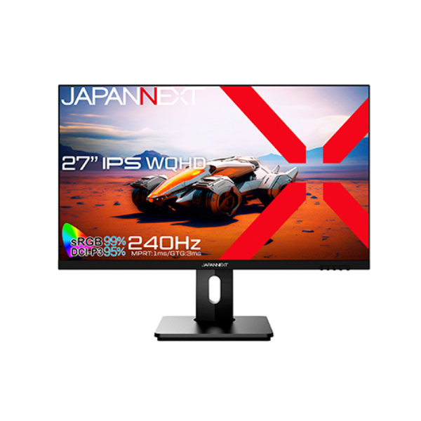 JAPANNEXT ゲーミング液晶ディスプレイ 27型/2560×1440/DP×2、HDMI×2/BK/スピーカー/1年保証 JN-27IPS240WQHDR-HSP: