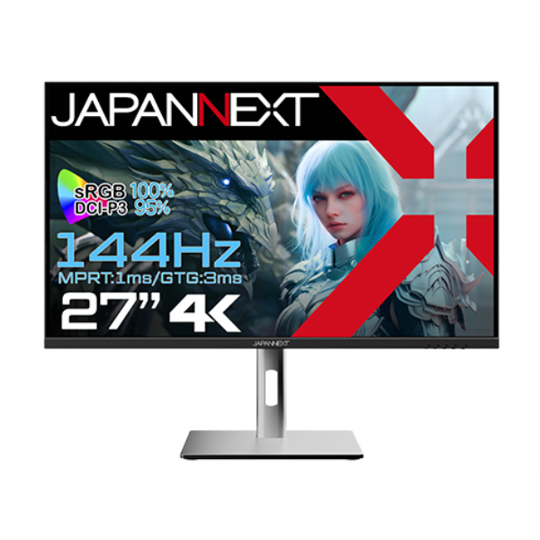 JAPANNEXT 液晶ディスプレイ 27型/3840×2160/HDMI×2、DP×2/ブラック/スピーカー有/1年保証 JN-IPS27144UHDR-HSP: