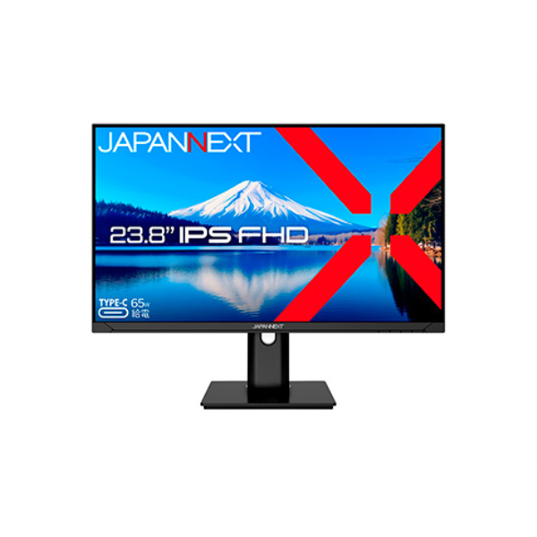 JAPANNEXT 液晶ディスプレイ 23.8型/1920×1080/USB Type-C×1、DP×1、HDMI×1/ブラック/スピーカー有/1年保証 JN-IPS238FHDR-C65W-HSP: