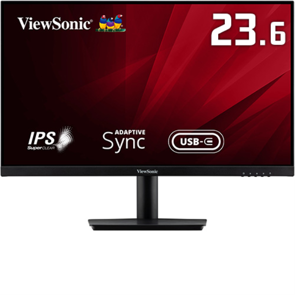 ビューソニックJP 23.6型ワイド液晶ディスプレイ/1920×1080/HDMI、USB Type-C、D-sub/BK/スピーカー/FHD、IPSパネル、チルト VA2409-MHU-7: