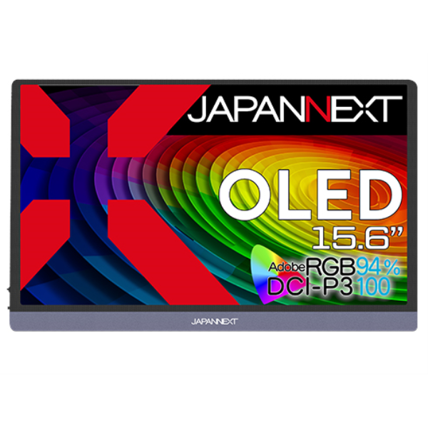 JAPANNEXT 有機ELディスプレイ 15.6型/3840×2160/HDMI×1、USB-C×2/ブラック/スピーカー有/1年保証 JN-MD-OLED156UHDR: